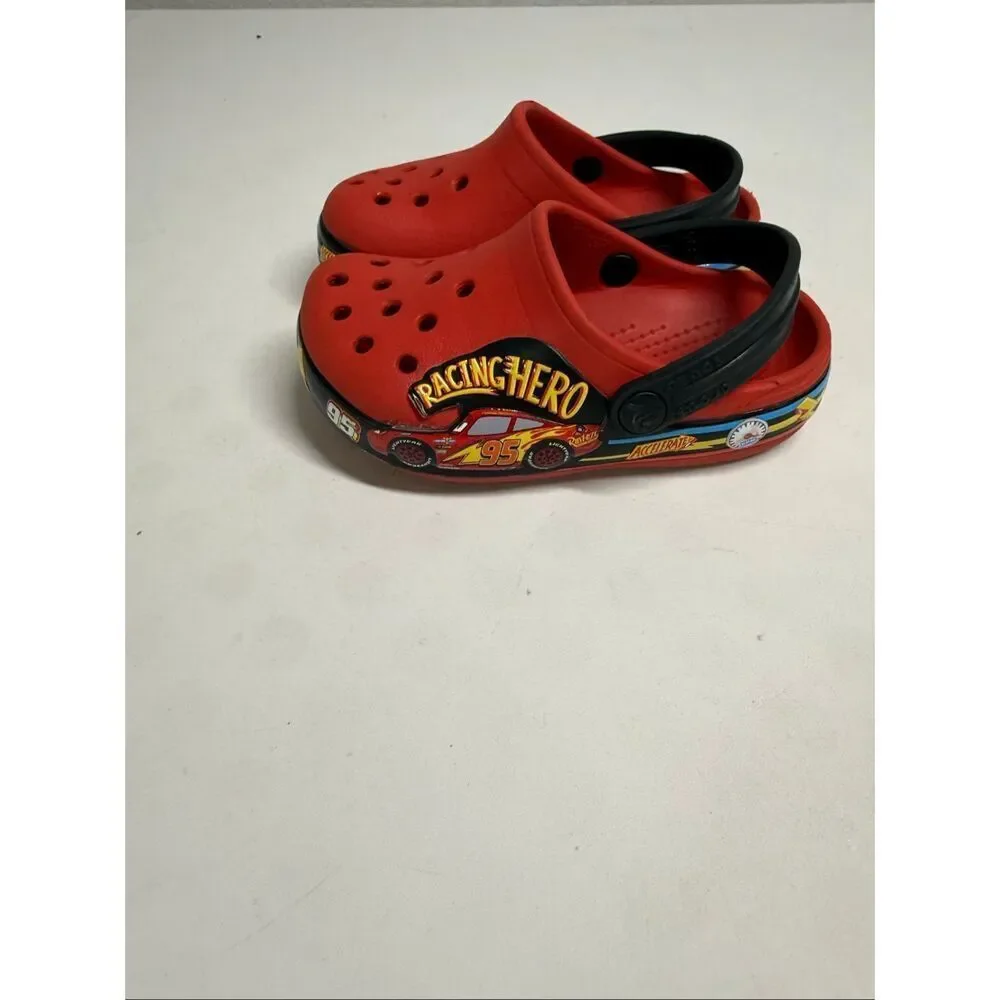 Crocs Fun Lab Disney Pixar Cars Lightning McQueen Clog Red Kids C7 Racing Hero